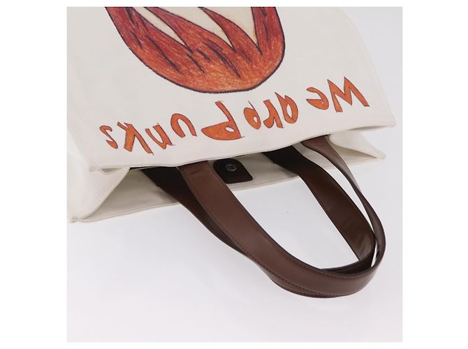Stella Mc Cartney Borsa Tote Stella McCartney Nara Yoshitomo Canvas White Brown Auth mr2934V Marrone Bianco - vista 6