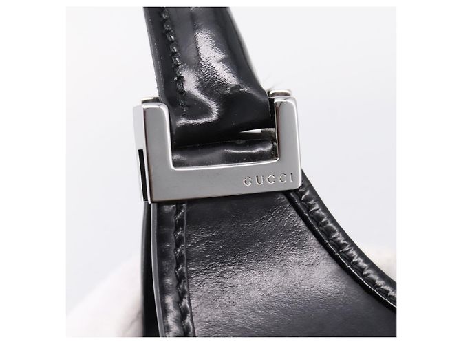 Borsa GUCCI Jackie in pelle nera argento 002 1067 Auth gh2346 Nero - vista 15