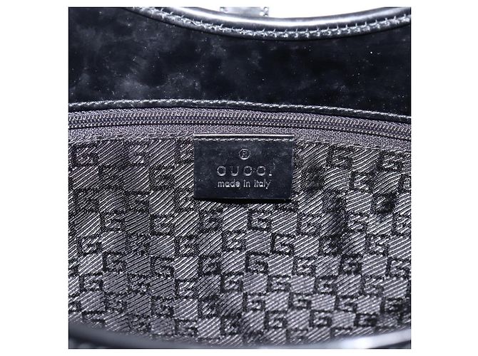 Borsa GUCCI Jackie in pelle nera argento 002 1067 Auth gh2346 Nero - vista 16