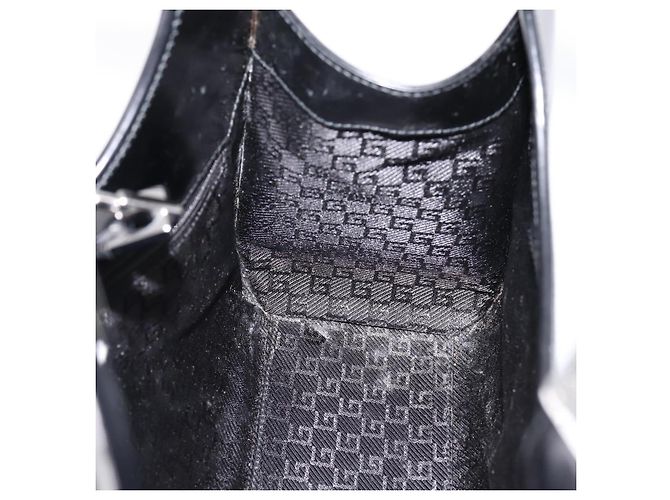 Borsa GUCCI Jackie in pelle nera argento 002 1067 Auth gh2346 Nero - vista 18