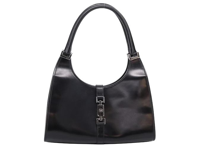 Borsa GUCCI Jackie in pelle nera argento 002 1067 Auth gh2346 Nero - vista 2