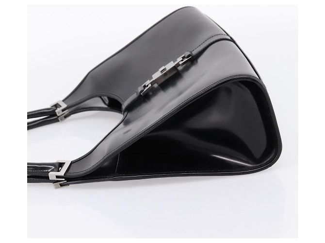 Borsa GUCCI Jackie in pelle nera argento 002 1067 Auth gh2346 Nero - vista 4