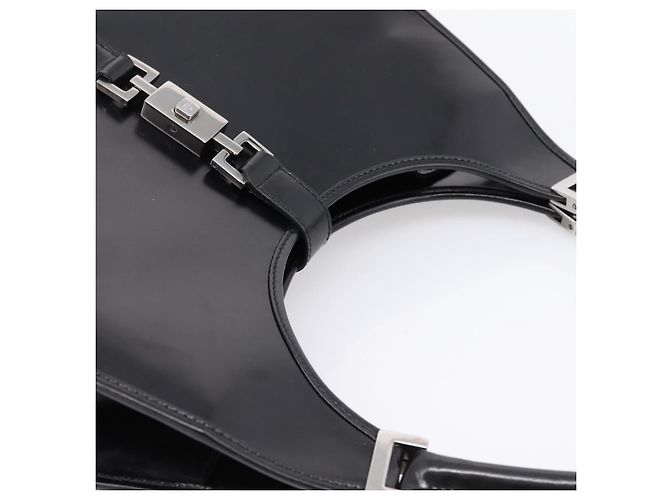 Borsa GUCCI Jackie in pelle nera argento 002 1067 Auth gh2346 Nero - vista 6