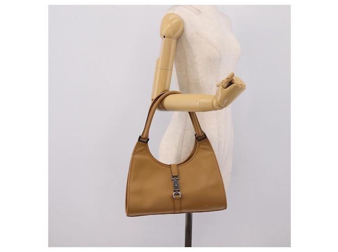 Borsa GUCCI Jackie in pelle Beige Silver 002 1067 Auth 204890A Argento - vista 27