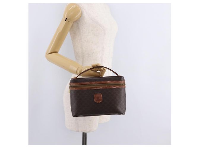 Céline Beauty case CELINE Macadam Canvas PVC Brown Auth mr2997A Marrone - vista 23