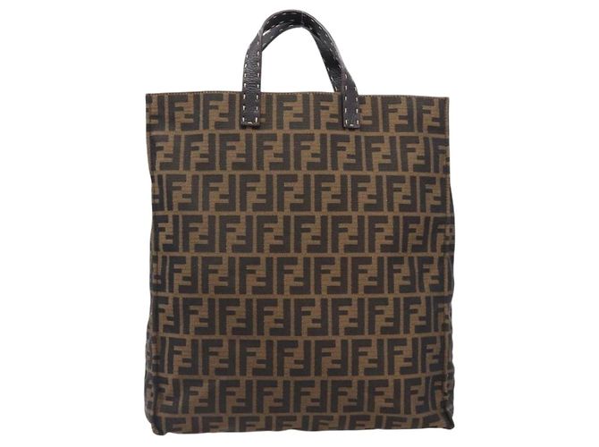 Borsa a mano FENDI Zucca Canvas Nera 8BH173 Auth gh2369 Nero - vista 2