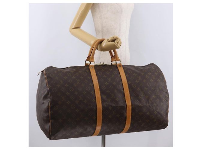 LOUIS VUITTON Monogram Keepall 60 Boston Bag M41422 LV Auth 203296A Monograma - vista 27