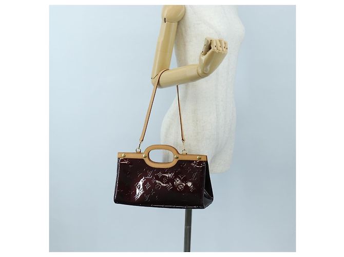 Borsa LOUIS VUITTON Monogram Vernis Roxbury Drive Amarante M91995 LV Auth 202537V Bordò - vista 26
