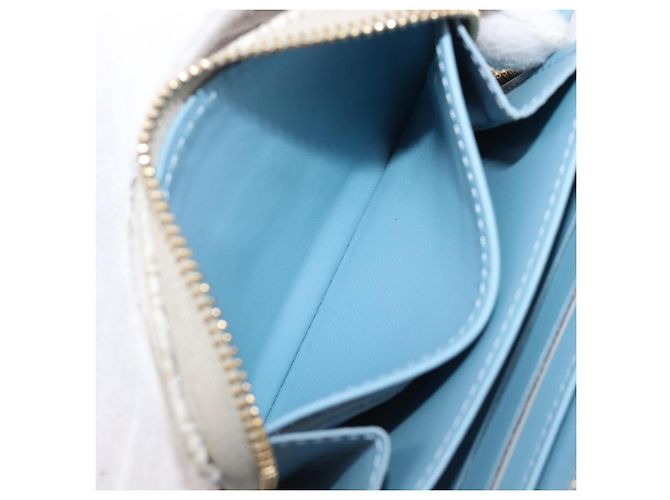 LOUIS VUITTON SINCE1854 Zippy Coin Purse Canvas Ivory Blue M81095 Auth 205941A Azul Crudo - vista 11