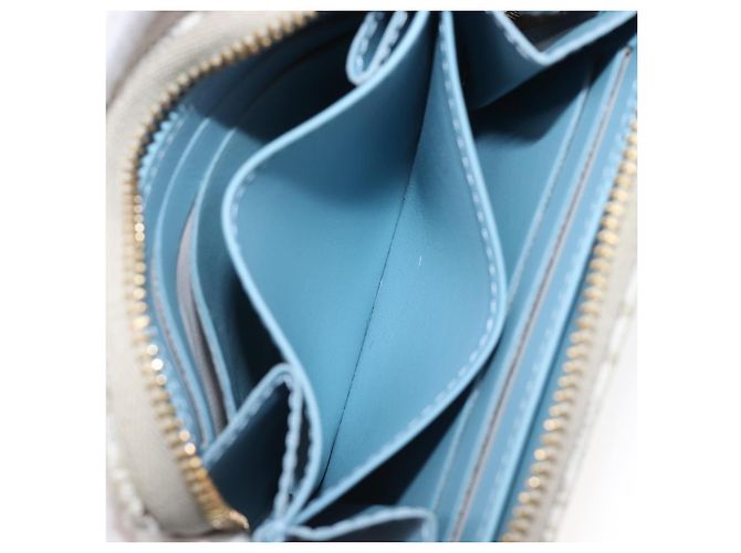 LOUIS VUITTON SINCE1854 Zippy Coin Purse Canvas Ivory Blue M81095 Auth 205941A Azul Crudo - vista 12