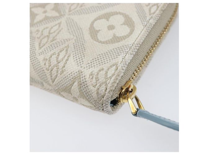 LOUIS VUITTON SINCE1854 Zippy Coin Purse Canvas Ivory Blue M81095 Auth 205941A Azul Crudo - vista 16