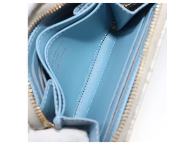 LOUIS VUITTON SINCE1854 Zippy Coin Purse Canvas Ivory Blue M81095 Auth 205941A Azul Crudo - vista 19