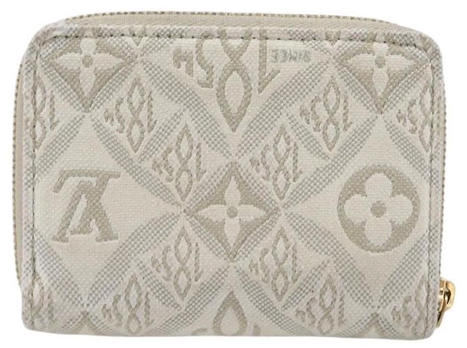 LOUIS VUITTON SINCE1854 Zippy Coin Purse Canvas Ivory Blue M81095 Auth 205941A Azul Crudo - vista 2