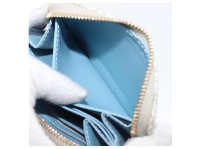 LOUIS VUITTON SINCE1854 Zippy Coin Purse Canvas Ivory Blue M81095 Auth 205941A Azul Crudo - vista 20