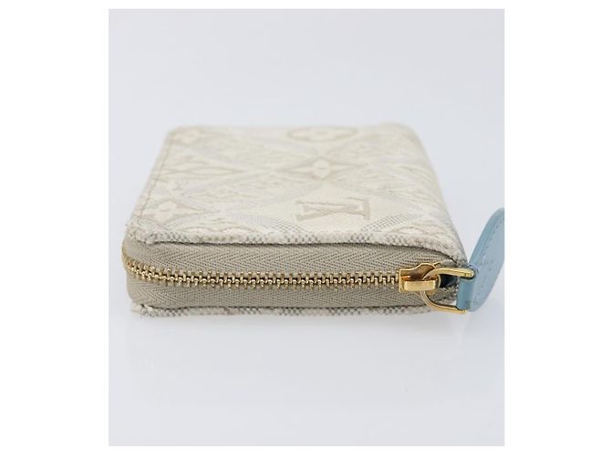 LOUIS VUITTON SINCE1854 Zippy Coin Purse Canvas Ivory Blue M81095 Auth 205941A Azul Crudo - vista 4