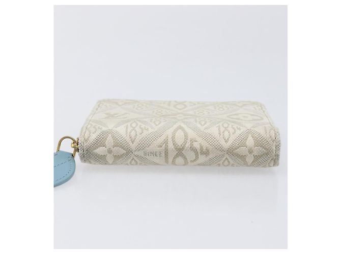 LOUIS VUITTON SINCE1854 Zippy Coin Purse Canvas Ivory Blue M81095 Auth 205941A Azul Crudo - vista 6