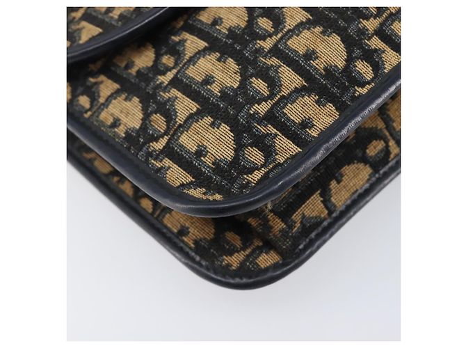 Borsa a tracolla Christian Dior Trotter Canvas Navy Gold Tone Auth bs37239 Blu navy - vista 11