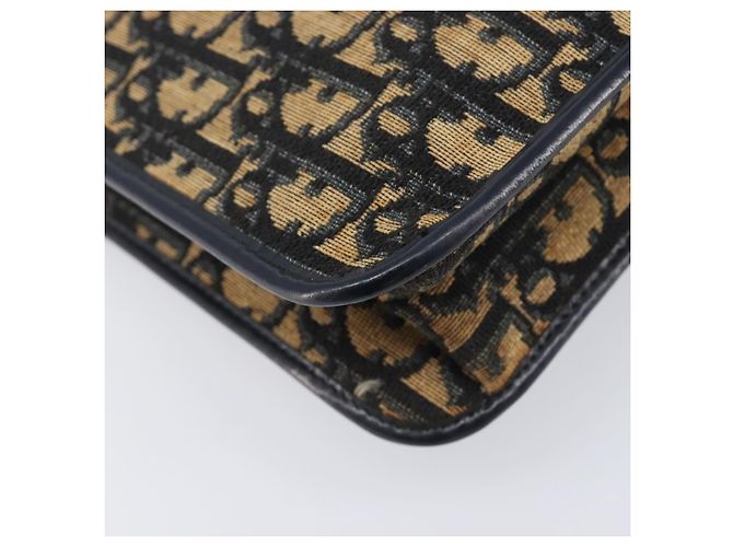 Borsa a tracolla Christian Dior Trotter Canvas Navy Gold Tone Auth bs37239 Blu navy - vista 13