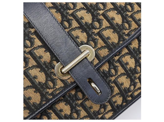 Borsa a tracolla Christian Dior Trotter Canvas Navy Gold Tone Auth bs37239 Blu navy - vista 14
