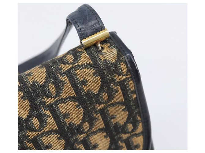 Borsa a tracolla Christian Dior Trotter Canvas Navy Gold Tone Auth bs37239 Blu navy - vista 15