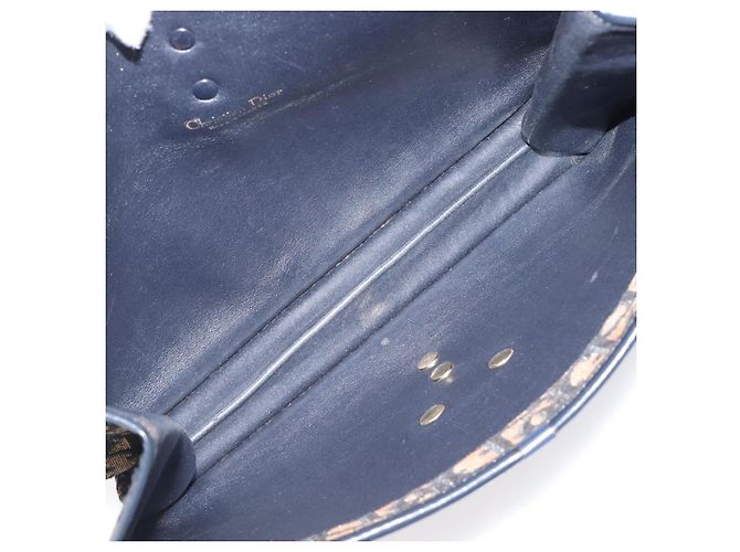 Borsa a tracolla Christian Dior Trotter Canvas Navy Gold Tone Auth bs37239 Blu navy - vista 19
