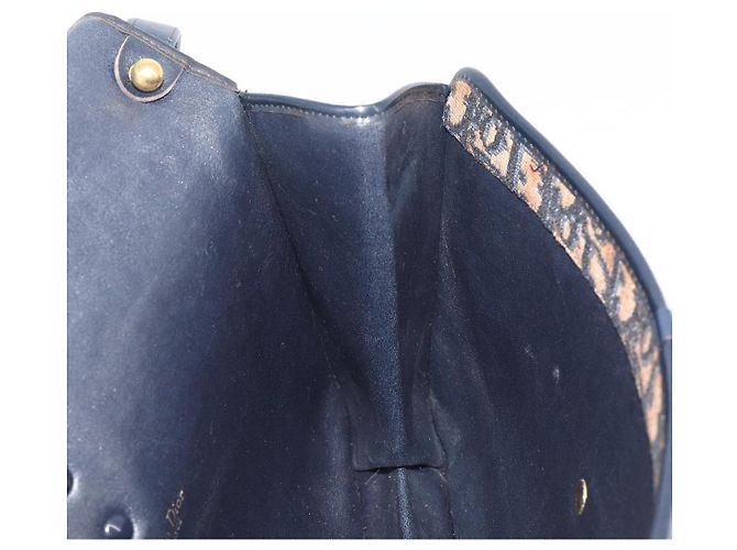 Borsa a tracolla Christian Dior Trotter Canvas Navy Gold Tone Auth bs37239 Blu navy - vista 20
