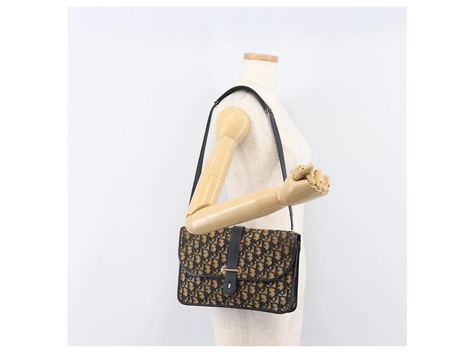 Borsa a tracolla Christian Dior Trotter Canvas Navy Gold Tone Auth bs37239 Blu navy - vista 22