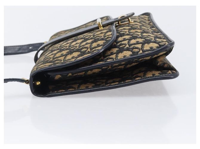 Borsa a tracolla Christian Dior Trotter Canvas Navy Gold Tone Auth bs37239 Blu navy - vista 5