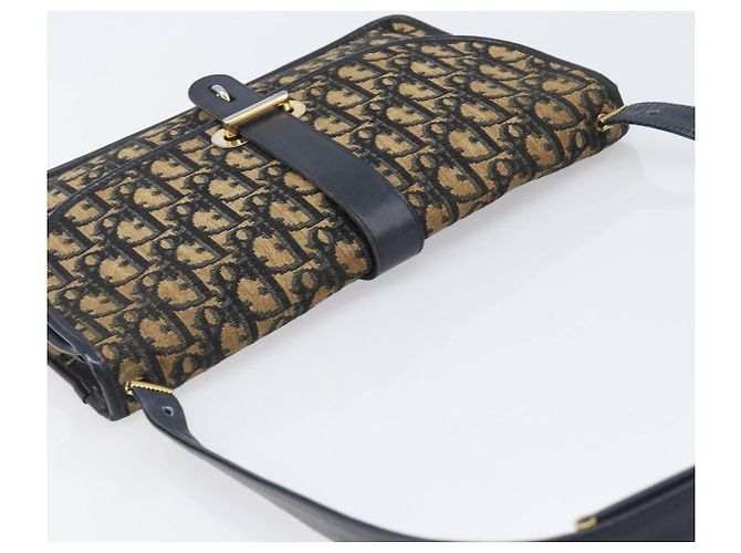 Borsa a tracolla Christian Dior Trotter Canvas Navy Gold Tone Auth bs37239 Blu navy - vista 6