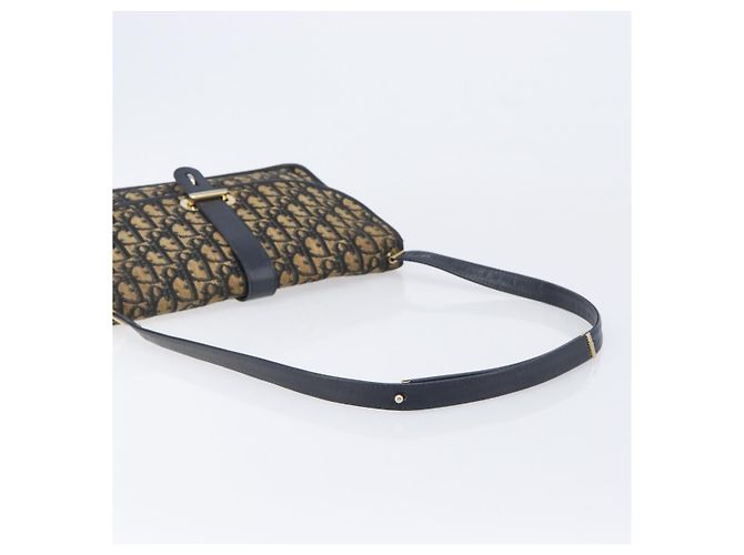 Borsa a tracolla Christian Dior Trotter Canvas Navy Gold Tone Auth bs37239 Blu navy - vista 7