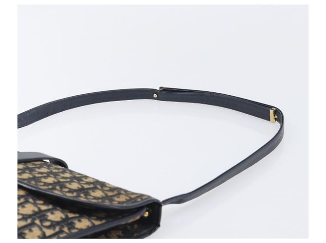 Borsa a tracolla Christian Dior Trotter Canvas Navy Gold Tone Auth bs37239 Blu navy - vista 8