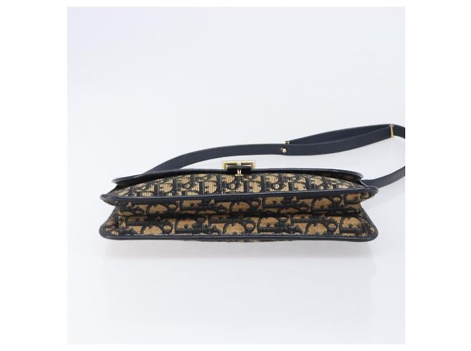 Borsa a tracolla Christian Dior Trotter Canvas Navy Gold Tone Auth bs37239 Blu navy - vista 9