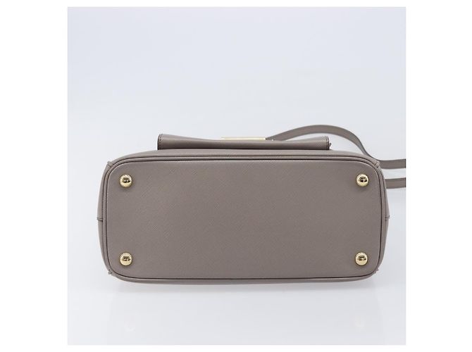 Borsa a Mano PRADA Galleria Safiano 2way Grigio Tono Oro Auth 204854SAV Marrone - vista 14