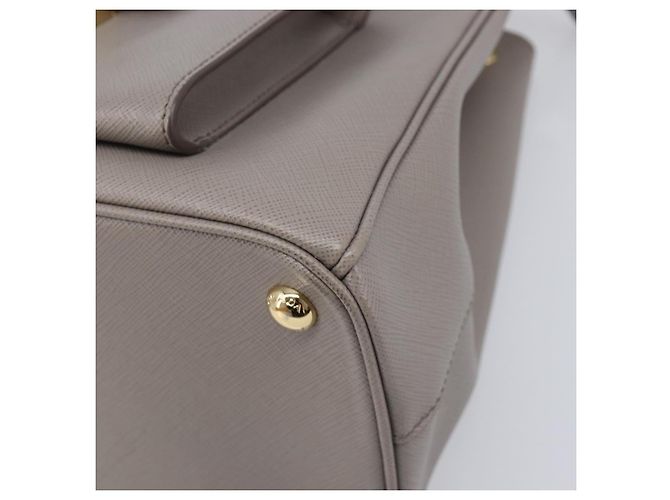 Borsa a Mano PRADA Galleria Safiano 2way Grigio Tono Oro Auth 204854SAV Marrone - vista 15