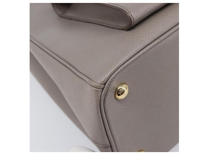Borsa a Mano PRADA Galleria Safiano 2way Grigio Tono Oro Auth 204854SAV Marrone - vista 16