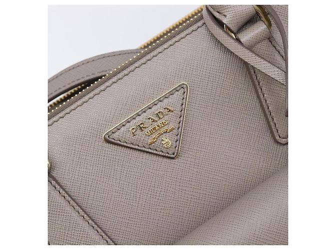 Borsa a Mano PRADA Galleria Safiano 2way Grigio Tono Oro Auth 204854SAV Marrone - vista 19