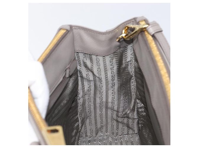 Borsa a Mano PRADA Galleria Safiano 2way Grigio Tono Oro Auth 204854SAV Marrone - vista 23