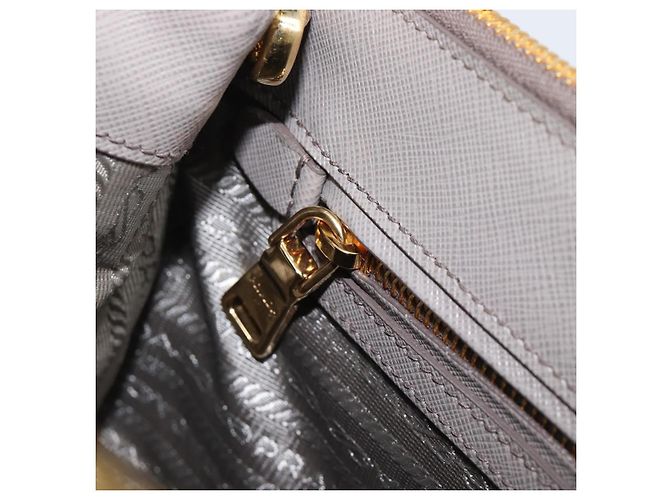 Borsa a Mano PRADA Galleria Safiano 2way Grigio Tono Oro Auth 204854SAV Marrone - vista 25