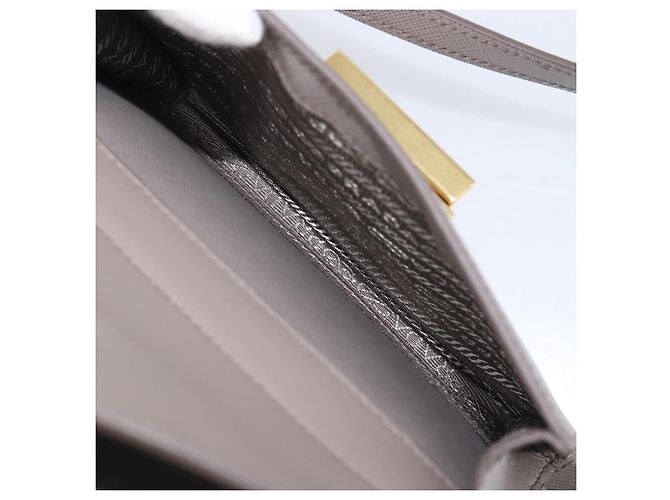 Borsa a Mano PRADA Galleria Safiano 2way Grigio Tono Oro Auth 204854SAV Marrone - vista 27