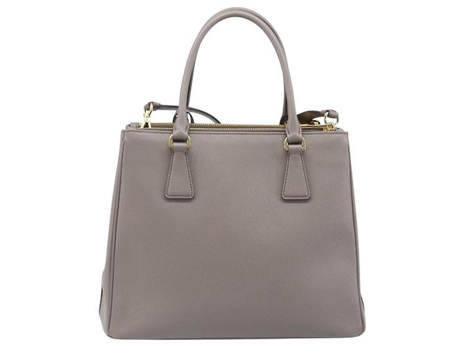 Borsa a Mano PRADA Galleria Safiano 2way Grigio Tono Oro Auth 204854SAV Marrone - vista 3