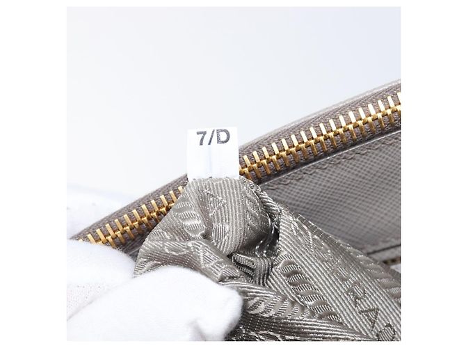 Borsa a Mano PRADA Galleria Safiano 2way Grigio Tono Oro Auth 204854SAV Marrone - vista 30