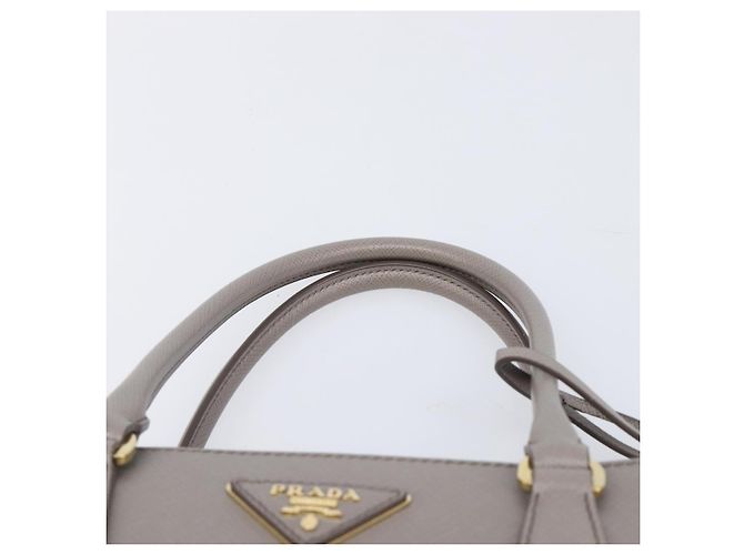 Borsa a Mano PRADA Galleria Safiano 2way Grigio Tono Oro Auth 204854SAV Marrone - vista 8