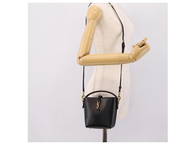 Autre Marque Borsa a mano SAINT LAURENT in pelle 2way Nero Oro Auth ka6358M D'oro - vista 22