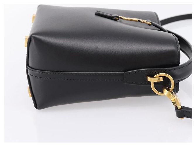 Autre Marque Borsa a mano SAINT LAURENT in pelle 2way Nero Oro Auth ka6358M D'oro - vista 5
