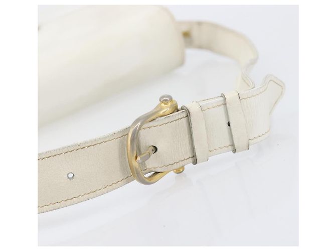 Céline CELINE Schultertasche aus Leder Weiß Gold Auth ep15980 Golden - Ansicht 11
