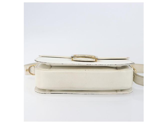 Céline CELINE Schultertasche aus Leder Weiß Gold Auth ep15980 Golden - Ansicht 14