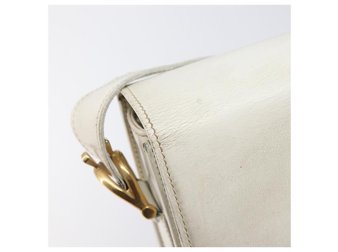 Céline CELINE Schultertasche aus Leder Weiß Gold Auth ep15980 Golden - Ansicht 19