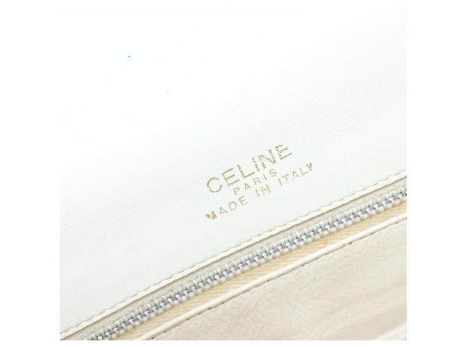 Céline CELINE Schultertasche aus Leder Weiß Gold Auth ep15980 Golden - Ansicht 23