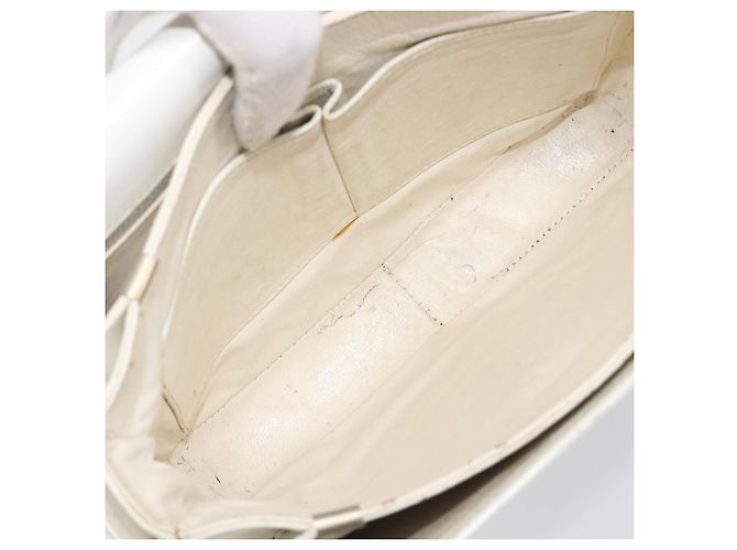 Céline CELINE Schultertasche aus Leder Weiß Gold Auth ep15980 Golden - Ansicht 24