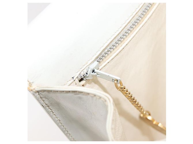Céline CELINE Schultertasche aus Leder Weiß Gold Auth ep15980 Golden - Ansicht 28
